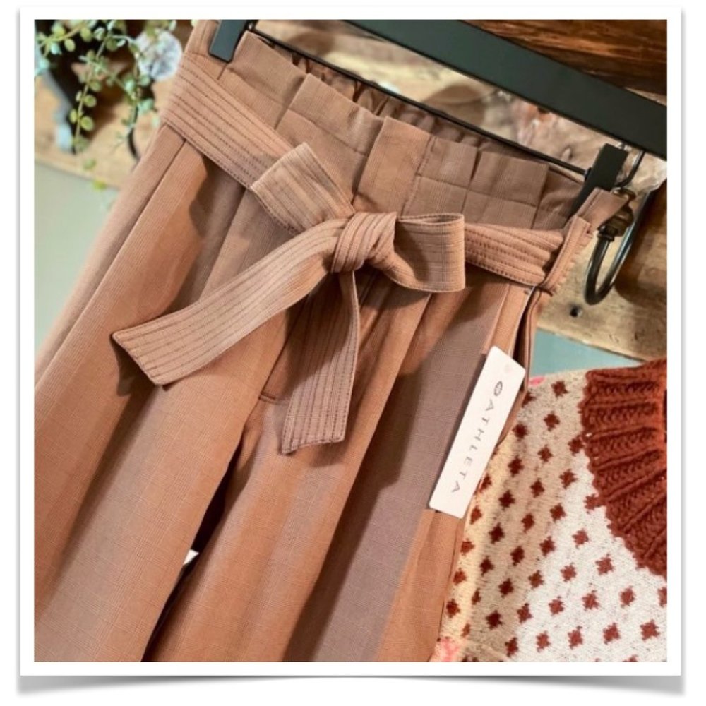 Athleta Skyline Plaid Pant II Brown Plaid